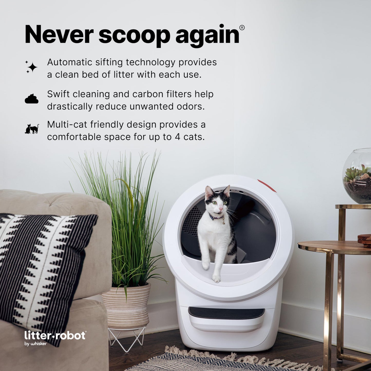 Litter-Robot 4 Bundle, Litter-Robot 4 white/black